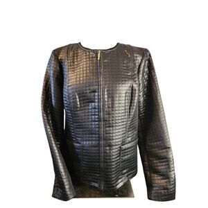 Valerie Stevens womens large black quilted jacket